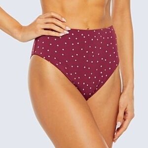 Vix Lola Hot Pant High Waist Bikini Bottoms in Polka Dot
